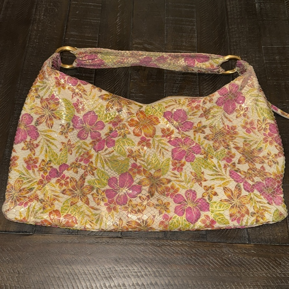 HOBO The Original Embossed Flower & Metallic Gold Print 'Gardner' Hobo Bag